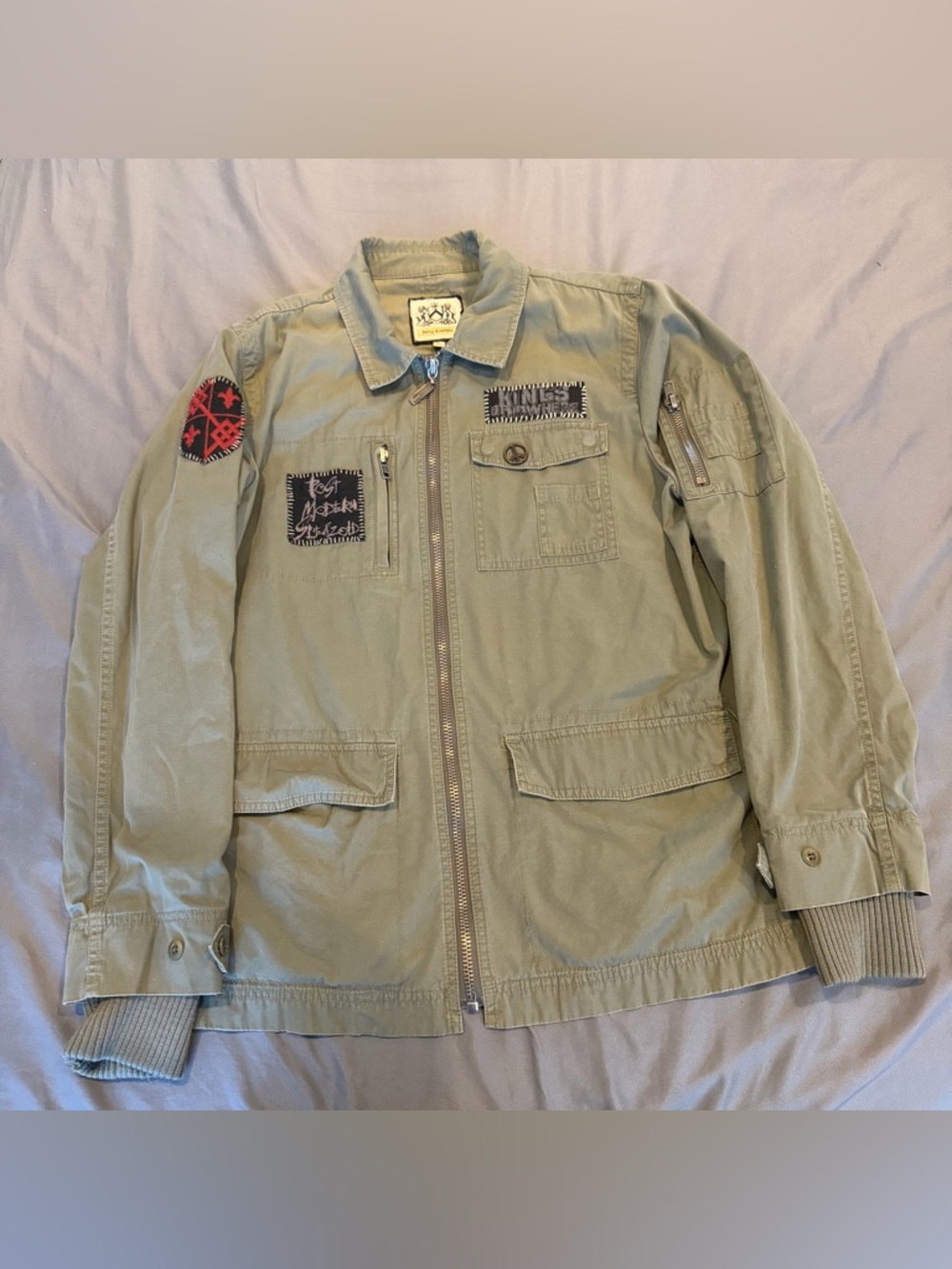 Juicy Couture‎ Y2K Men's Large Green Military Army Jacket